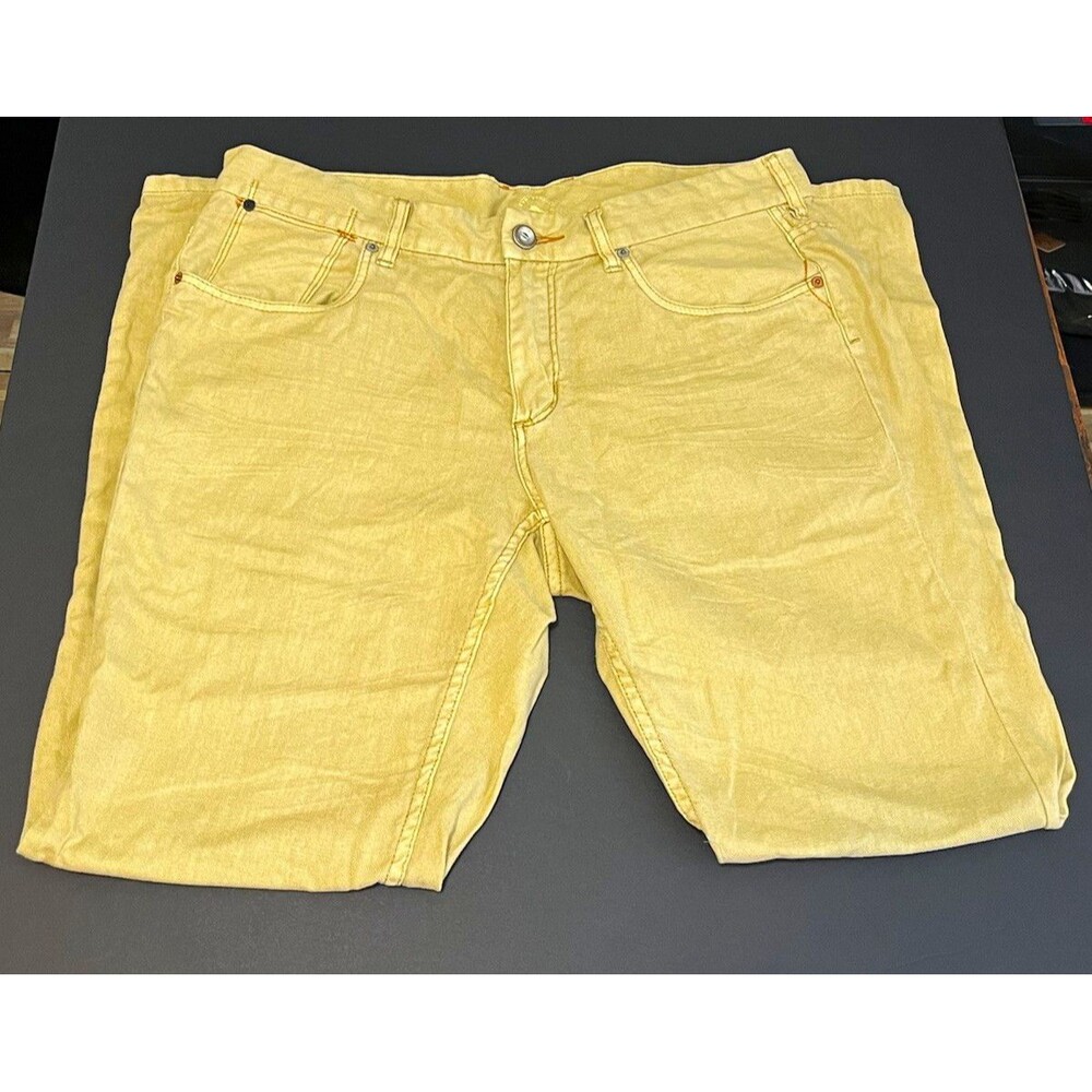 Tommy Bahama Mens 35 Regular Fit Straight Beige Denim Linen Cotton 5-Pocket AUTH